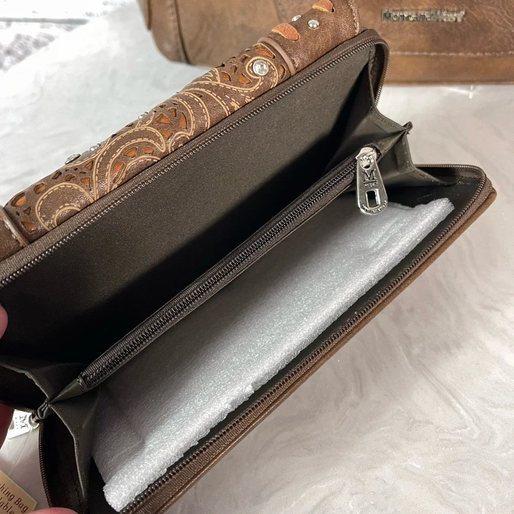 Montana West Cut-Out Collection Concealed Carry Carry Satchel + Wallet - Picture 7 of 10